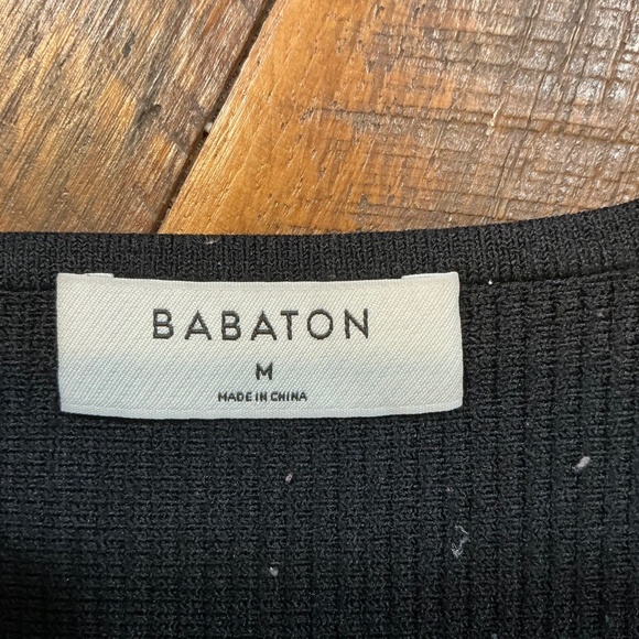 Babaton Sculpt Knit Square Neck Cropped Tank Black Size M | Aritzia Ribbed Stret - Picture 7 of 9